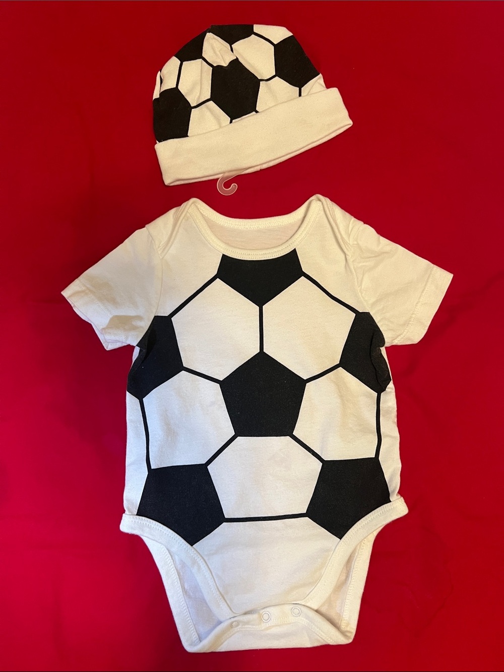Place White Baby Bodysuit with Red Accent